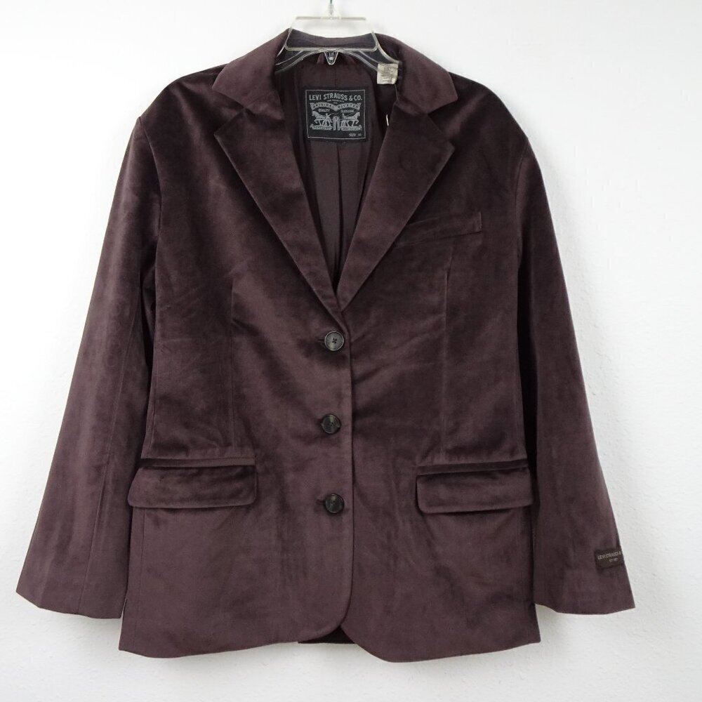 Levi's Oversized Blazer Jacket Women's Size XS Brown Velvet